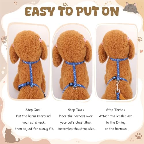 2 Pack Cat Harness and Leash, Escape Proof Adjustable Kitten Harness - Image 4