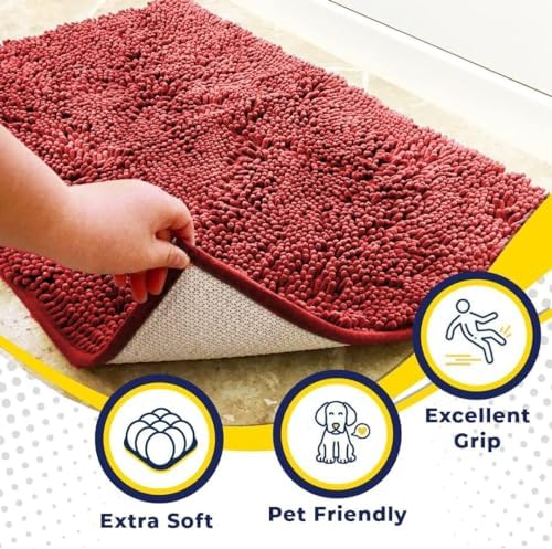 Muddy Mat® 2-Piece Red Medium 30"X19" AS-SEEN-ON-TV Highly Absorbent Microfiber - Image 4