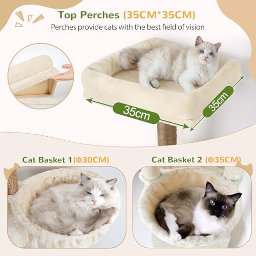 Globlazer 74in Large Sturdy Cat Tree - Image 4