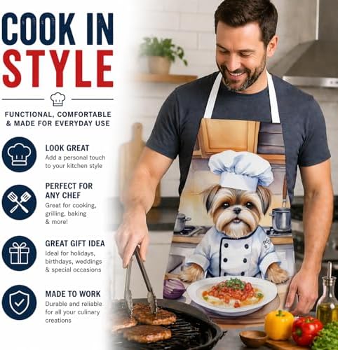 Caroline's Treasures Lhasa Apso The Chef Apron Cooking Kitchen Server Baking - Image 2