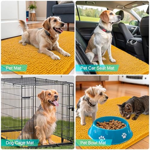 OLANLY Dog Door Mat for Muddy Paws 24x16, Super Absorbent Chenille Mud Mat - Image 7