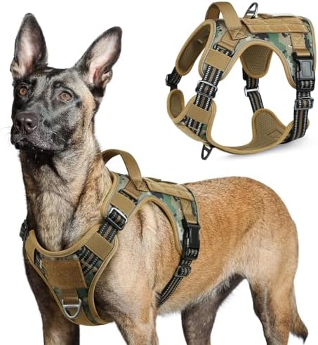 rabbitgoo Tactical Dog Harness for Large, No Pull Military Service Vest by rabbitgoo