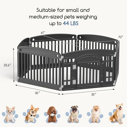 DUMOS Plastic Dog Playpen, 24 Inch 6 Panels Small Pet Fence Play Pen - Image 5