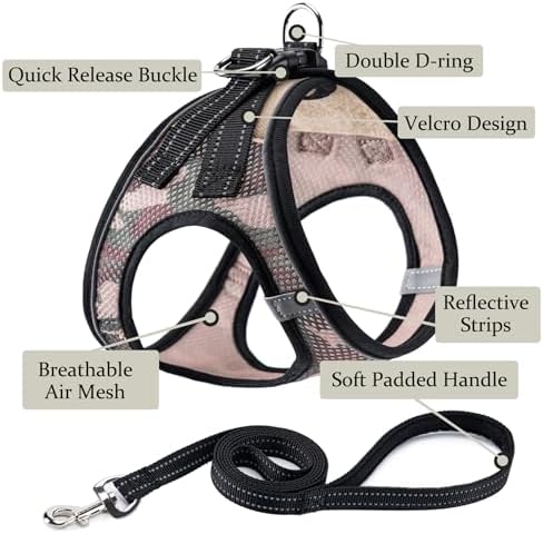 Dog Harness with Leash Set, Step-in Adjustable Puppy Pet Vest, Camo Set XS - Image 2
