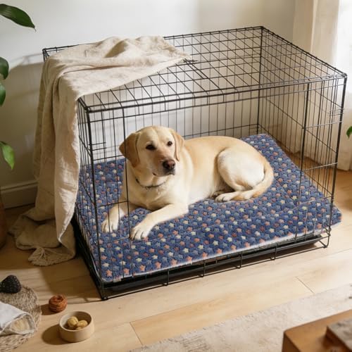 Mora Pets Dog Crate Pad Bed Ultra Soft Pet Mat Star Print Blue 35 x 23 Inch - Image 5