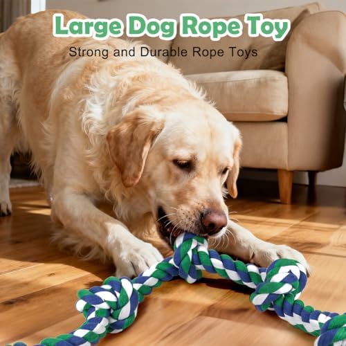 SZEE Dog Rope Toy for Large Dogs, 37 Inch 5 Knots, Tug of War Rope for Large - Image 5