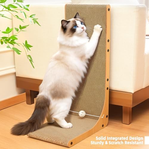 Value 2-Pack 26.8 Inch Cat Scratching Post, Premium High Density Cardboard Cat - Image 4