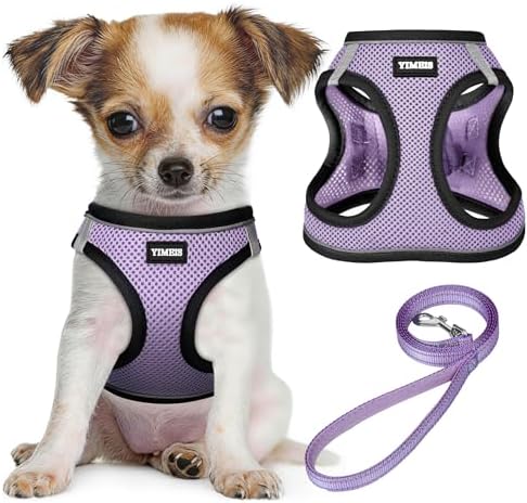 No Pull Dog Puppy Harness and Leash Set Reflective Mesh Vest XX-Small by YIMEIS