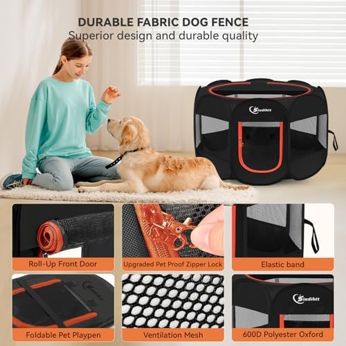 Siedihit Dog Playpen, Large Puppy Crate Tent Cage Indoor Outdoor - Image 6