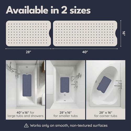 homerella Bathtub Mat Non Slip Kids 40x16 Baby Bath Mat Non Slip Anti Mold - Image 6