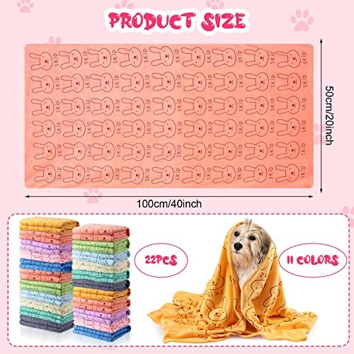 Tatuo 22 Pcs Dog Towels for Drying 20 x 40 Inch Pet Bath Towels Absorbent - Image 2