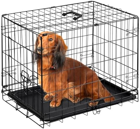 DUMOS 30 Inch Dog Crate, Puppy Small Medium Foldable Dog Cage Pet Kennel by DumosLifestyle