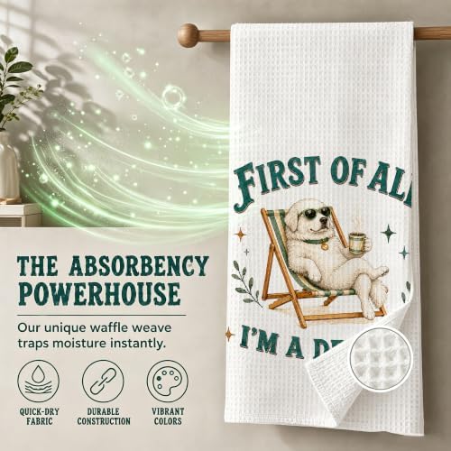 Great Pyrenees Kitchen Towel, Cute Dog Hand Towel, Funny Dog Lover Gift - Image 3
