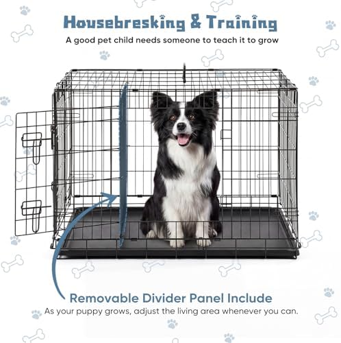 DUMOS 36 Inch Dog Crate, Puppy Small Medium Foldable Dog Cage Pet Kennel - Image 3