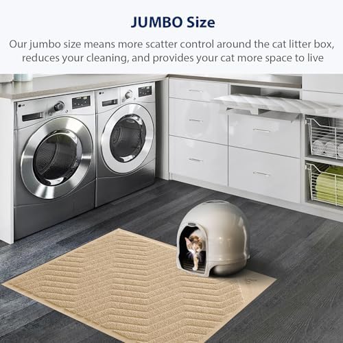 WePet Cat Litter Box Mat, Kitty Premium PVC Pad, Durable Trapping Rug, - Image 5