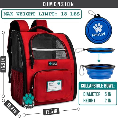 PetAmi Dog Backpack Carrier Airline Approved Cat Pet Puppy Bag - Image 2