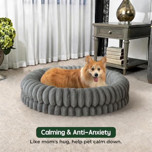 BALANCE Luxury Donut Dog Bed, 36 Inches Round Dog Beds Large Sized Dogs Washable - Image 3