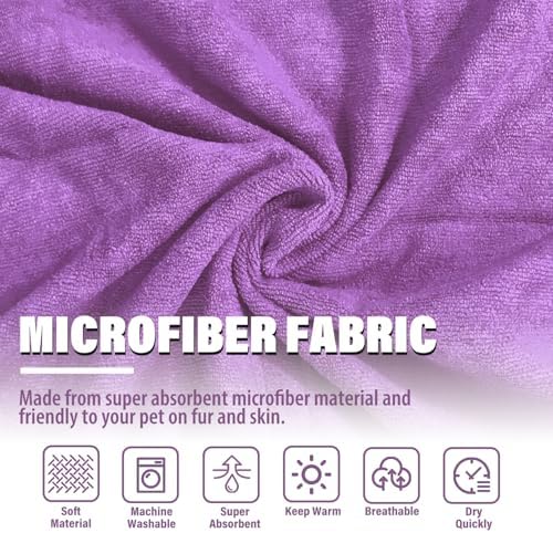 Dog Bathrobe Towel Dog Drying Coat Microfiber Absorbent Fast Drying Robes - Image 4