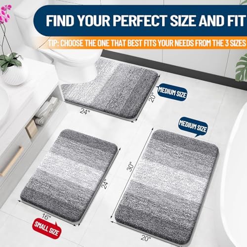 OLANLY Bathroom Runner Rug 40x20, Extra Soft Absorbent Microfiber Bath Rugs - Image 2