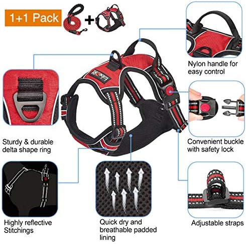 tobeDRI No Pull Dog Harness Adjustable Reflective Oxford Easy Control Medium - Image 3