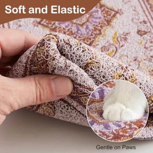Glittme Cat Litter Mat with Non-Slip Bottom Litter Box Mat 40"X30" Litter - Image 4