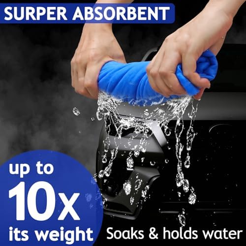 6 Pack Shammy Cloth for Car Drying 26”x17”, Absorbent Chamois Towel for Car - Image 3