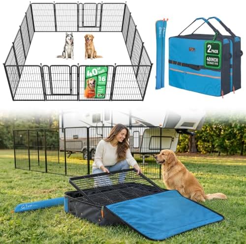 FXW Rollick Dog Playpen with Storage Bags, 16 Panels by FXW