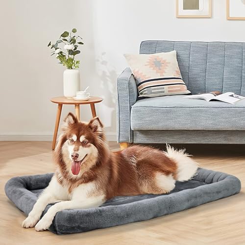 Patas Lague Small Dog Bed Bolster Pet Crate Mat 16''x12'' Dark Grey - Image 2