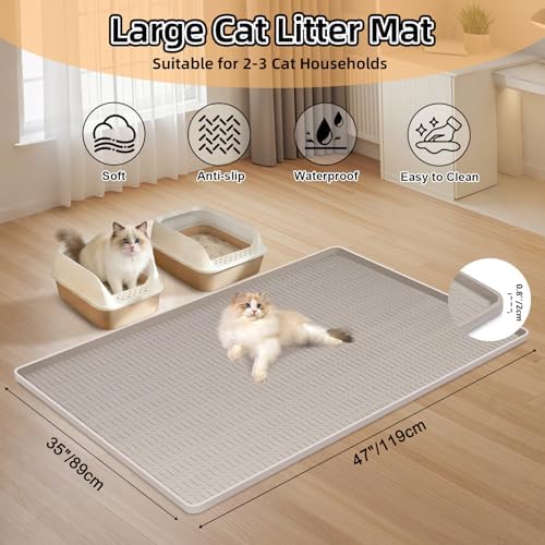 Silicone Cat Litter Mat 47" x 35" Cat Mat - Image 2