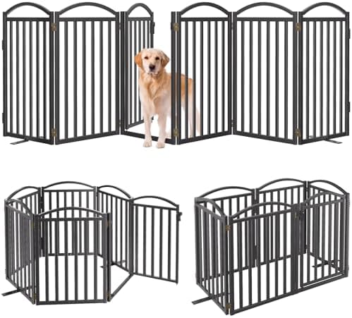 Malier Metal Freestanding Dog Gates, Outdoor Indoor Dog Fences, Extra Wide - Image 3