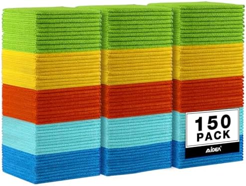 AIDEA Microfiber Cleaning Cloth-150PK, Microfiber Towels by AIDEAHOME