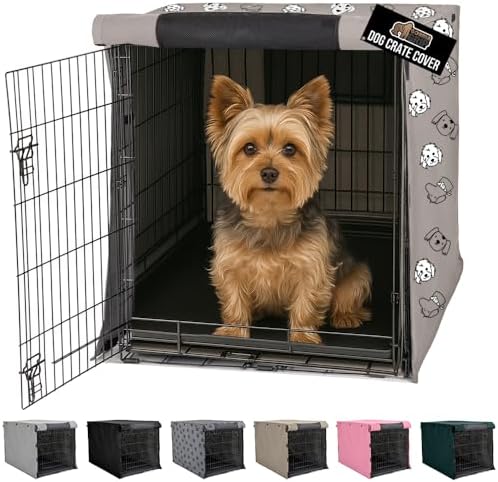 GORILLA GRIP Dog Crate Covers, Wire Kennel Topper, 24 in, Taupe Dogs by GorillaGrip