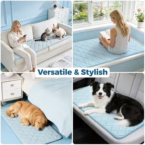 PPOLCA Waterproof Cooling Mat for Large Dogs 28x41, Light Blue - Image 5