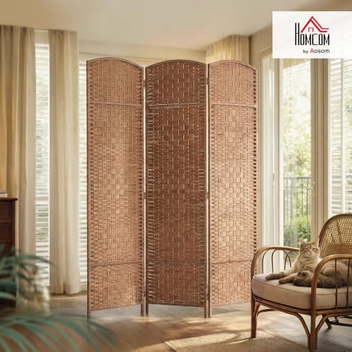 HOMCOM Room Divider 3-Panel, 6FT-Tall Folding Privacy Screen - Image 2