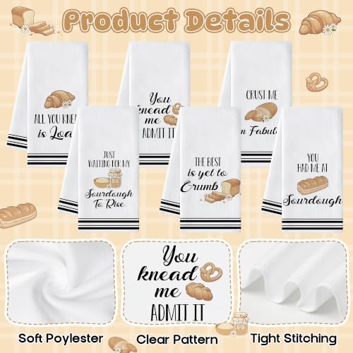 Funny Sourdough Hand Towels, 6 Pack Printed Dish Towels - Image 2