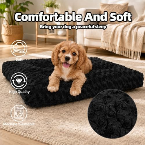 Dog Bed Medium Size, Plush Washable Pet Bed Mat, Dog Crate Bed 23"x 18" - Image 3