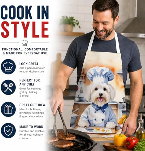 Caroline's Treasures Coton de Tulear The Chef Apron Cooking Kitchen Server - Image 2