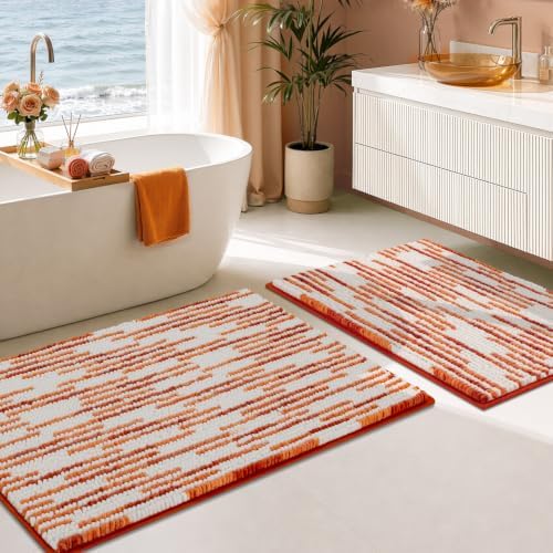 BSICPRO Bathroom Rugs Sets 2 Piece, Fall Bath Mat 20"x32"+16"x24" by BSICPRO