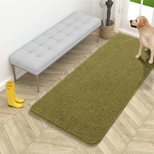 OLANLY Dog Door Mat for Muddy Paws 54x24, Super Absorbent Chenille Mud Mat by OLANLY