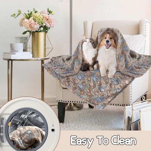 Rezutan Blanket for Large Dogs & Cats Soft Reversible Cute Paw 40"x31" - Image 7