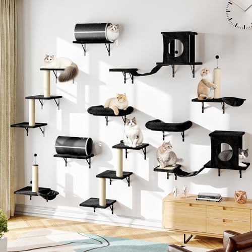 NUNU LAB 14-in-1 Cat Wall Shelves, Wall-Mounted Cat Climber Set - Image 2