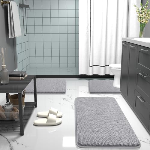 OLANLY Memory Foam Bathroom Toilet Rugs U-Shaped 24x20, Soft Bath Mat - Image 6