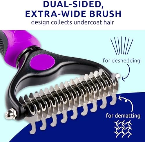 Pat Your Pet Deshedding Brush & Metal Comb Grooming Combo - Image 5