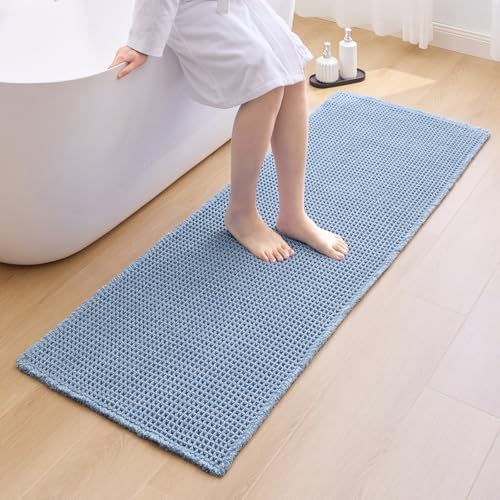 ILANGO Upgraded Waffle Bath Rug 24x54, Super Absorbent Non Slip Bath Mat by ILANGO
