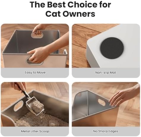 40L XXXL Stainless Steel Cat Litter Box - Image 6