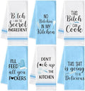 Funny Kitchen Hand Towels, 6 Pack Fun Sayings Decorative Dish Cloths Set by GROBRO7