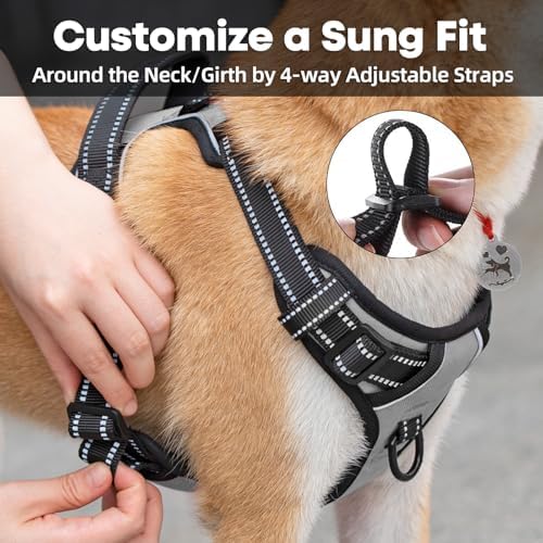 PoyPet No Pull Dog Harness Large, Reflective Vest - Image 4