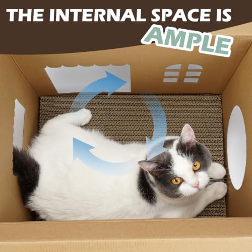 Cardboard Cat Scratcher House, Corrugated Scratching Pad - Image 5