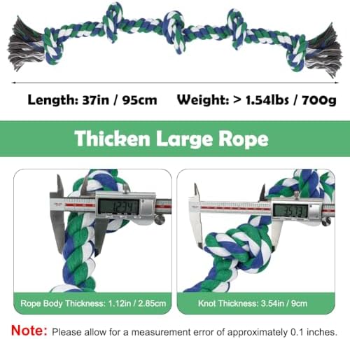 SZEE Dog Rope Toy for Large Dogs, 37 Inch 5 Knots, Tug of War Rope for Large - Image 2