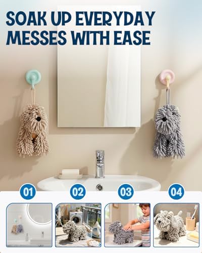 2Pack Chenille Towel Balls, Chenille Dog Hand Towel - Image 4